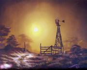 Texas Windmill at Sunset